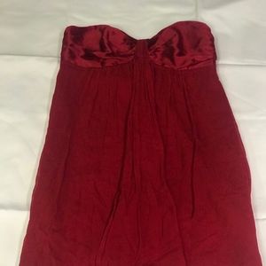 Strapless maroon dress